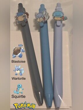 Pokemon Blastoise Wartortle Squirtle Gel Pens Set